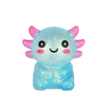 (Blue Sitting)Axolotl Squishy Jouet Paillettes Rempli Mignon Squeeze Soulagement Jouets pour Cadeau Enfants