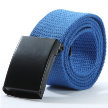 (Blue)Unisex Canvas Gürtel mit Automatikverschluss und einfarbigem Design für den täglichen Gebrauch