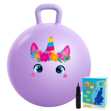 INPODAK Purple Unicorn Space Hopper 18inch Space Hoppers for Kids Age 3-8