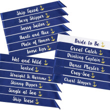STAY GENT 18Pcs Bride to Be Sashes with 1pcs White Bridal Sash + 17pcs Navy Blue Team Bride Sashes Hen Party Sash for Bridesmaid Bridal Shower