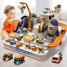 Car Adventure Track - Space Car Rescue Race with 3 Vehicles, Boys Toys Age 3-5