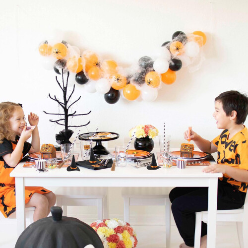 PRETYZOOM Mini Witch Hat and Broom Set Halloween Decorations 1