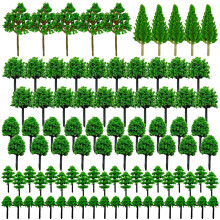 Cayway 90 PCS Miniature Trees Mixed Model Train Scenery Fake Trees for DIY Crafts