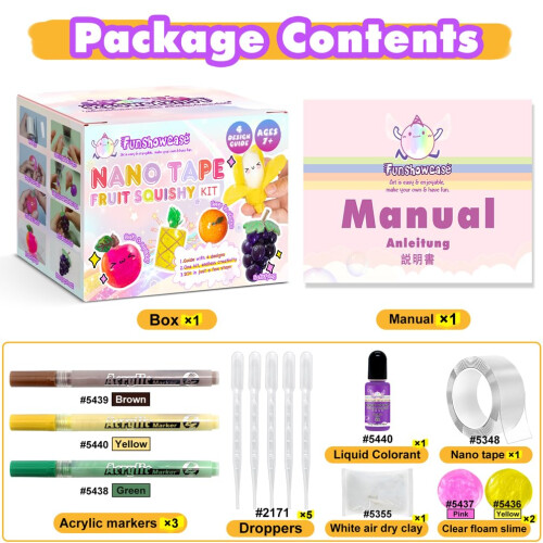 Nano Tape Squishy Kit DIY Fruit 1