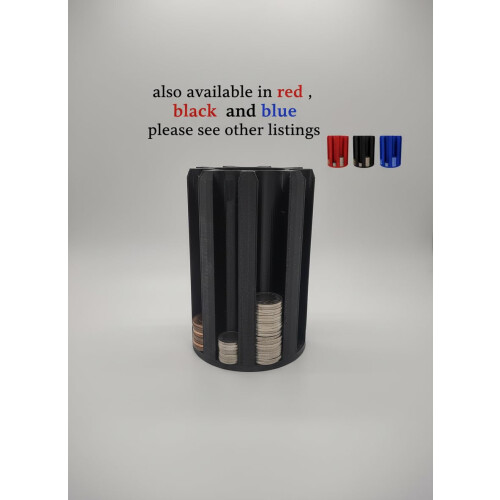RED UK Coin Stacker, Large 14cm High, 8 Coin Slots 1