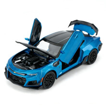 1:32 Scale Bumblebee Roadster Diecast Model Car, Pull Back Supercar Vehicle with Lights & Realistic Sounds, Blue Collectible Toy Car