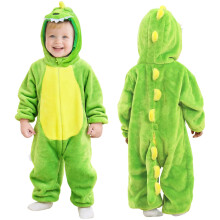 Dinosaur Jumpsuit for Toddler and Child, One Piece Flannel Animal Hooded Rompers Jumpsuit