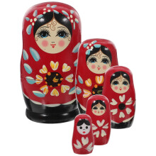 BESPORTBLE Wooden Matryoshka Doll Marionette Mom Cute Nesting Babushka Dolls