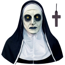 Orgoue Scary Nun Mask, Nun Costume Creepy Latex Mask for Women Adults for Cosplay Costume Props Halloween