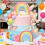 Rainbow Cake Decor Unicorn Cake Decorations Pastel Balls Cake Topper 4