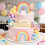 Rainbow Cake Decor Unicorn Cake Decorations Pastel Balls Cake Topper 6