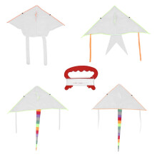 Beaupretty 4 Pack Diy Blank Kite Kit for Kids with Swivel Lines White Polyester Plain Kites for Painting and Creative Outdoor Activity Easy to Fly