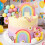 Rainbow Cake Decor Unicorn Cake Decorations Pastel Balls Cake Topper 7