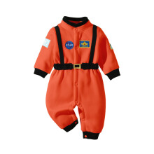 Astronaut Costume for Kids Long Sleeve Fleece Jumpsuit Novelty Cosplay Party Halloween Dress Up Romper Clothes