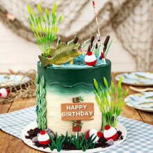 Fishing Cake Topper Fishing Birthday Decorations Gone Fishing Cake Topper