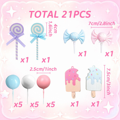 Ice Cream Candy Cake Topper Candyland Cake Decorations 1