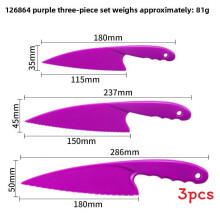 (Purple)Kids Solid Color Plastic Food Cutter With Sharp Corner Design For Safe Handling