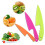 (Orange)Kids Solid Color Plastic Food Cutter With Sharp Corner Design For Handling Safe 10