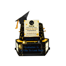 (Style 2)Lasercut Abschluss Grußkarte mit Mützenmotiv für Auftaktfeier