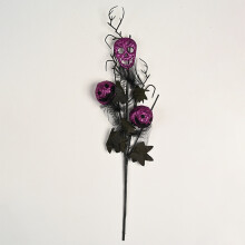 (Pink Skeleton Pumpkin) Halloween Spooky Pumpkin Flower Branches For Outdoor Indoor And Festivities