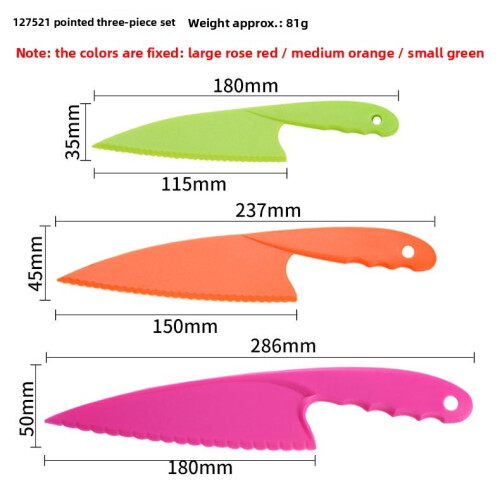(Blue)Kids Solid Color Plastic Food Cutter With Sharp Corner Design For Handling Safe 2