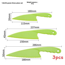 (Green)Coupe-aliments en plastique couleur unie pour enfants avec design d'angle pointu pour une manipulation sûre