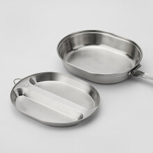 Steel 304 Stainless Us Military Mess Kit Plate Set Gi Type Outdoor Camping Hiking Bbq Picnic Beach