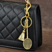 (Gold) With Keychain Metal Badminton Volleyball Pattern For Travel Use And Daily