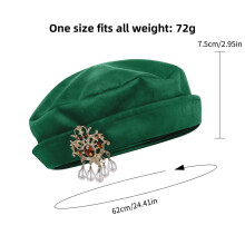 (Green) Medieval Mens Muzzle Hat With Printed Details For Cosplay Costume Halloween