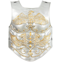 (Silver) Viking Vintage Knight Armor With Geometric Pattern For Cosplay Themed Parties