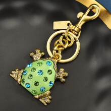 (Gold) Summer Frog Bag Decor Alloy Keyring With Rhinestone Decoration For Women