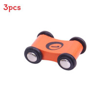 (Orange)Kids Wooden Mini Vehicle With Inertial Glide For Cognitive Sensory Motor Skills