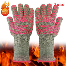 (StyleH) Gloves Heatresistant Fireproof For Grilling And Cooking Grip With Silicone