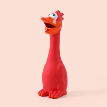 (Red Beak Chicken) Latex Dog Chew Toy With Sound Durable Football For Small Breed Playtime Training