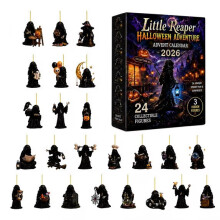 (Blue Lantern)Halloween Advent Calendar Decorative Box With Cartoon Prints For Decor Holiday