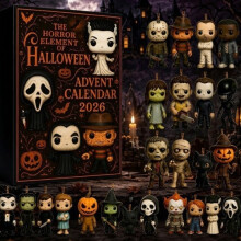 (Creepy Doll)Halloween Advent Calendar Decorative Box With Cartoon Prints For Decor Holiday