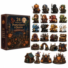 (Pumpkin Castle)Halloween Advent Calendar Decorative Box With Cartoon Prints For Decor Holiday