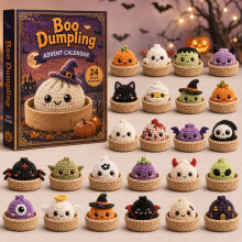 (Crochet Bun)Halloween Advent Calendar Decorative Box With Cartoon Prints For Holiday Decor