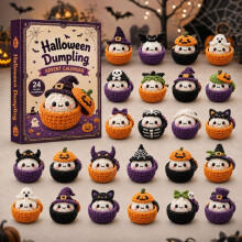 (Pumpkin Nest Bun)Calendrier de l'Avent Halloween boîte décorative avec tirages de dessins animés pour décoration de vacances