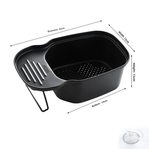 (Black Clamp)Kitchen Sink Strainer Basket Multipurpose Corner Garbage Storage Drain Basket