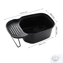 (Black Clamp)Cesta coladora de fregadero de cocina multiusos esquina almacenamiento basura drenaje cesta