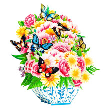 (Style 7)Popup Grußkarte mit Blumenmuster für Muttertag und Valentinstag Geschenke