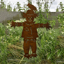 Vogelverschrikker Tuinpaal, Metalen Tuinbord Herfst Halloween Thanksgiving Buitendecoratie Vogelverschrikker Sculptuur voor Patio