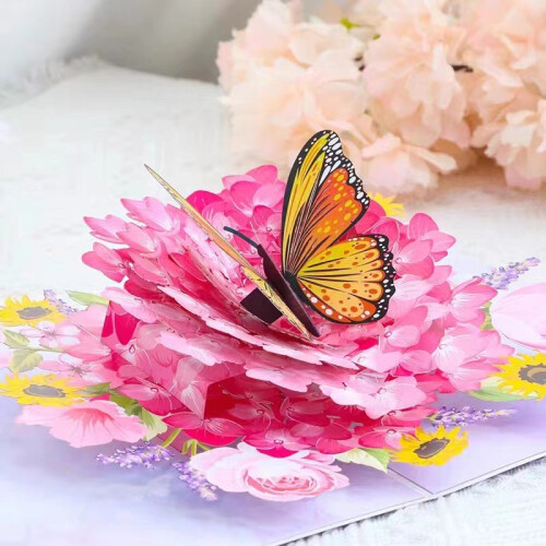 (StyleE)Heart Butterfly 3d Greeting Card With Envelope For Celebratory Gifting Use 2