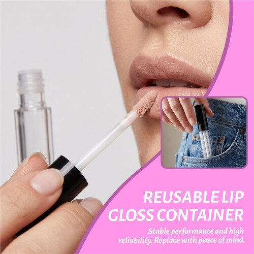100 Pcs 10 Ml Empty Lip Gloss Tubes Clear  Refillable Lip Balm Gloss Containers Bottles Plastic Lip Gloss Containers 2