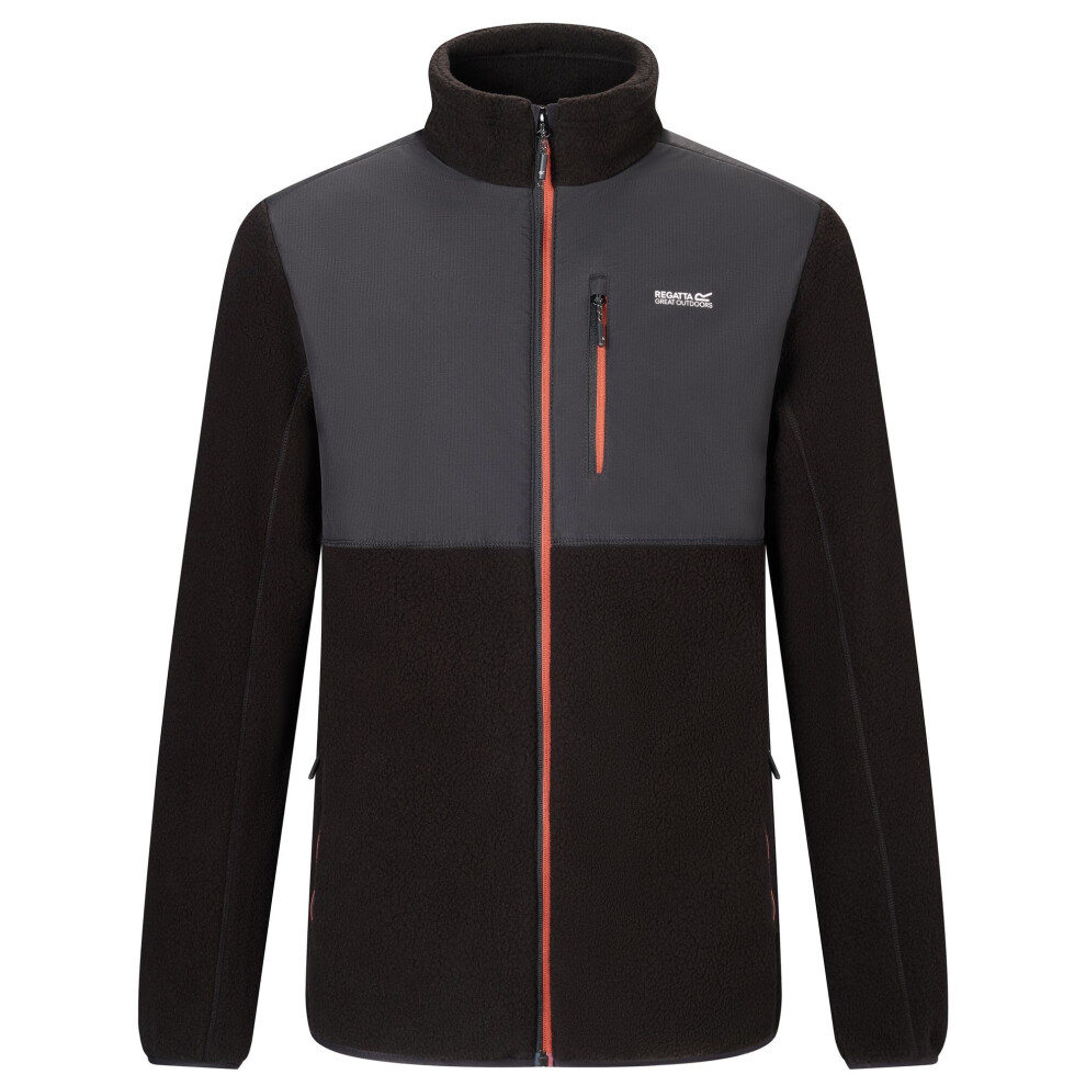 Regatta Men's Black Morran Water Resistant Full Zip Fleece Jacket - /Burnt Henna - S - /Burnt Henna - 70% Polyester/30% Recycled Polyester - Image 2