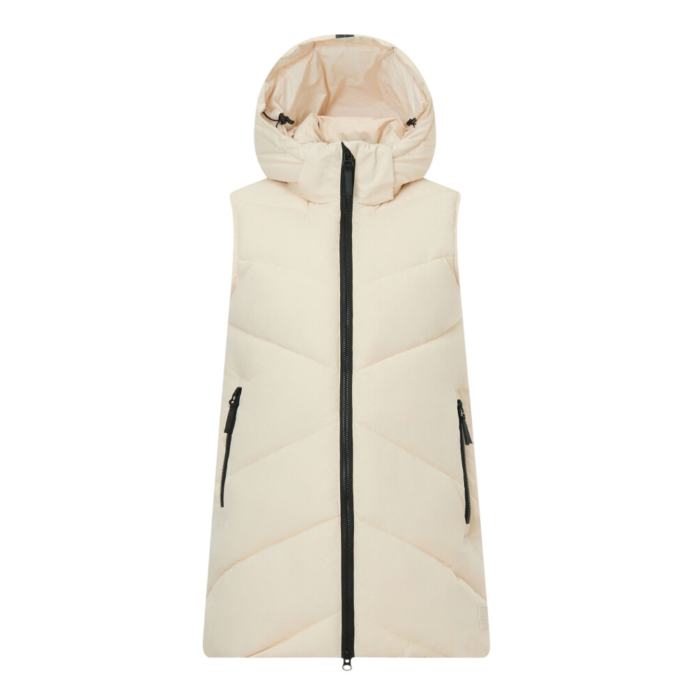 Regatta Merida Women's Quilted Body Warmer with Detachable Hood in Cream, Size 16 - Image 3