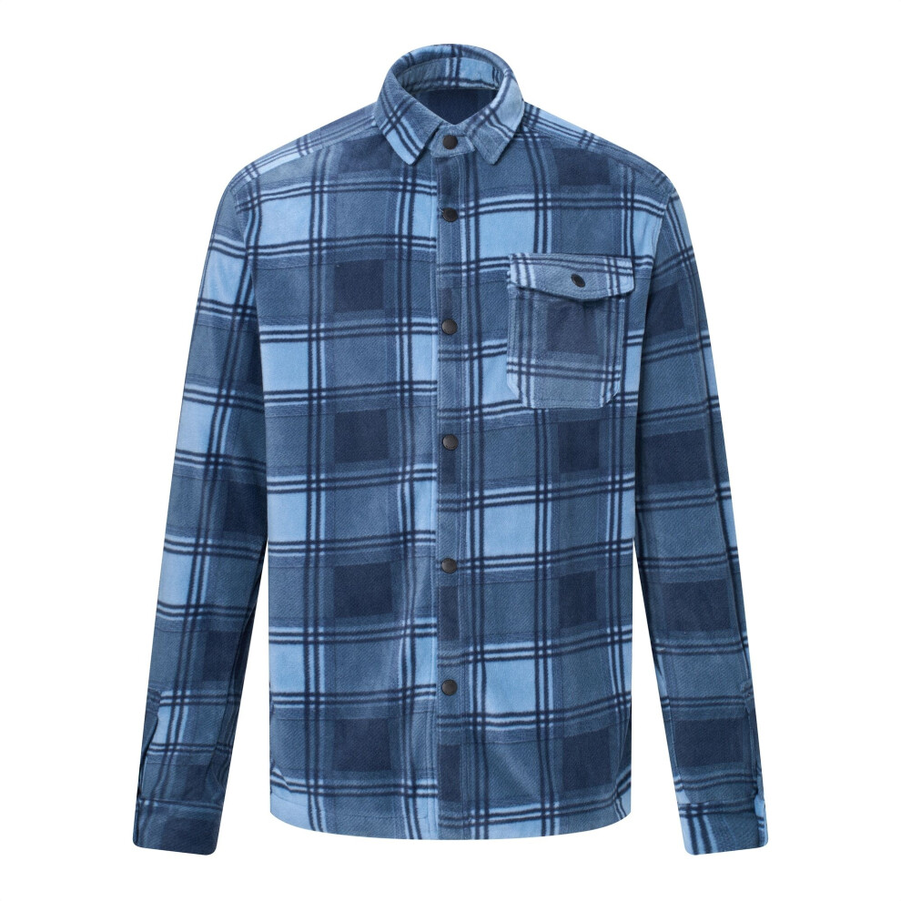 Regatta (3Xl, Dusky Blue/Grey Mirage) Mens Frankie Checked Fleece Shirt