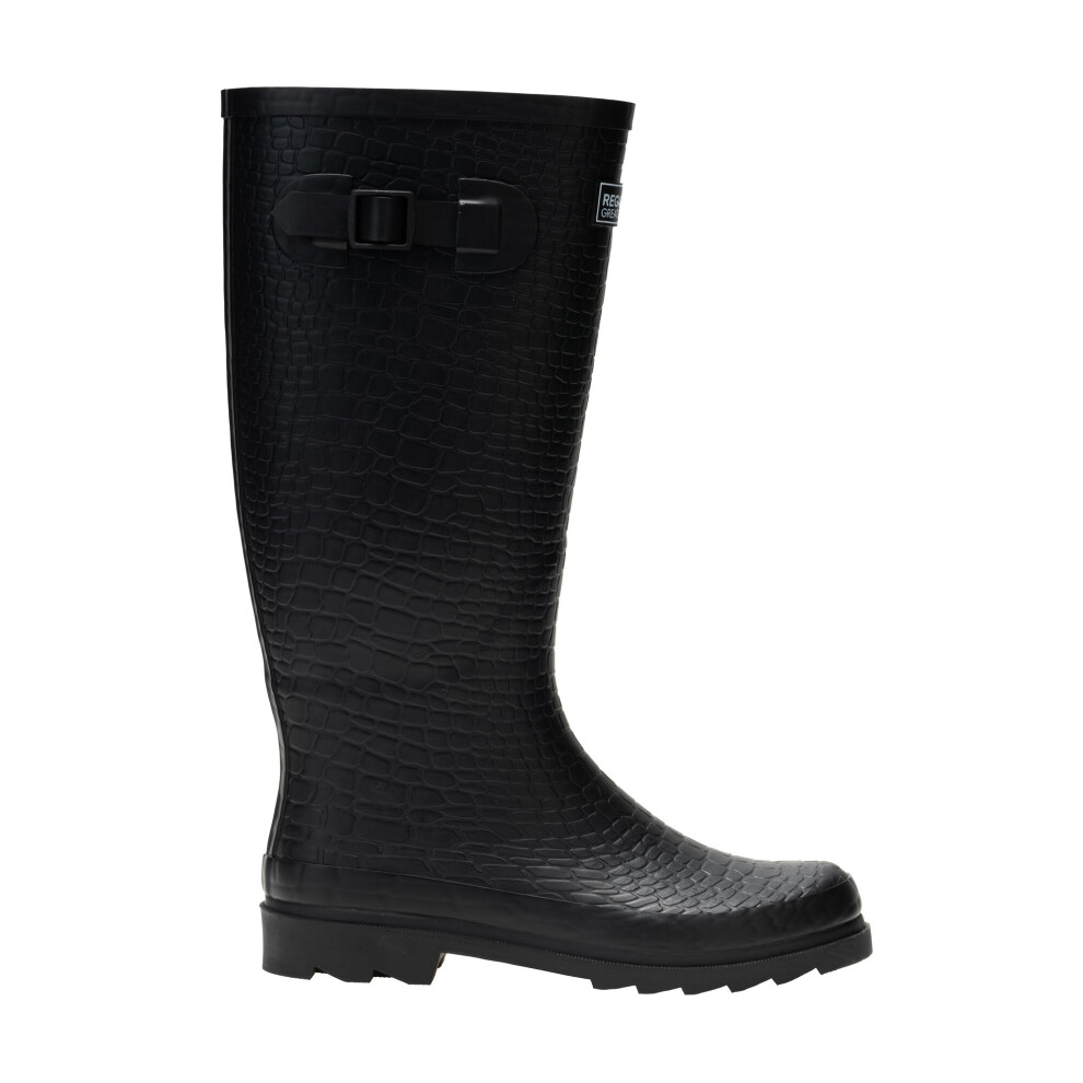 Regatta (6 Uk, Black) Womens/Ladies Fairweather Iii Reptile Print Wellington Boots