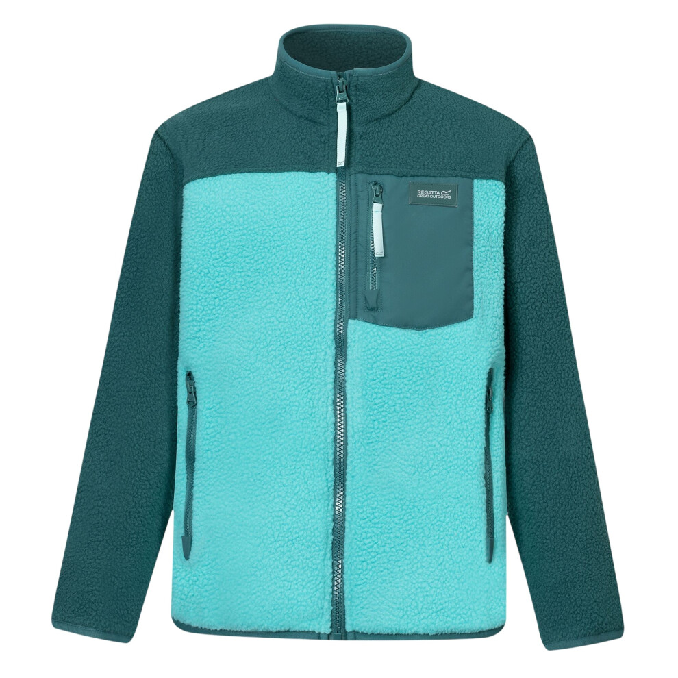 Regatta (7-8 Years, Mediterranea/Turquoise) Childrens/Kids Frankie Colour Block Fleece Jacket